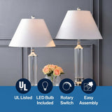 Astor 29" Glass LED Table Lamp Set 2 Clear/Chrome (Set of 2) – ICONS
