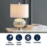 Judith 21" Mercury Glass LED Table Lamp Silver/Ivory – ICONS