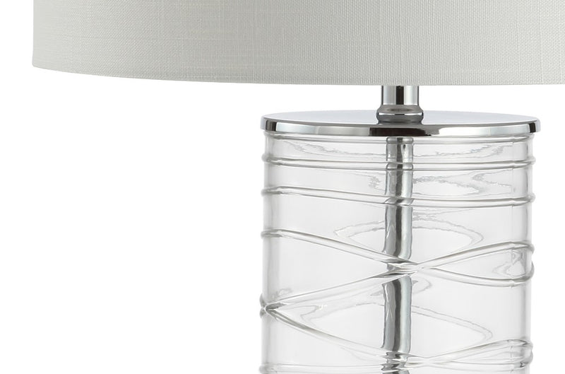 Cole 27.5" Modern Fused Glass Cylinder LED Table Lamp - JONATHAN Y