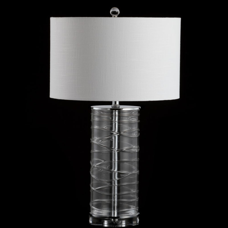 Cole 27.5" Modern Fused Glass Cylinder LED Table Lamp - JONATHAN Y