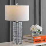 Cole 27.5" Modern Fused Glass Cylinder LED Table Lamp - JONATHAN Y