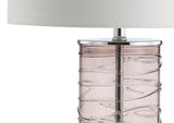 Cole 27.5" Modern Fused Glass Cylinder LED Table Lamp - JONATHAN Y