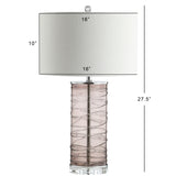 Cole 27.5" Modern Fused Glass Cylinder LED Table Lamp - JONATHAN Y