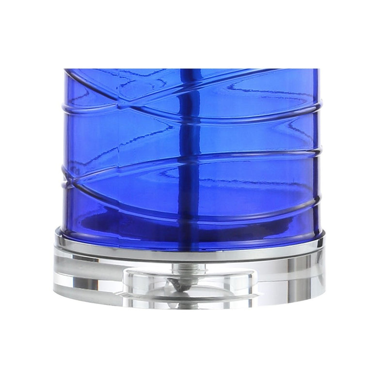 Cole 27.5" Modern Fused Glass Cylinder LED Table Lamp Set 2