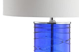 Cole 27.5" Modern Fused Glass Cylinder LED Table Lamp Set 2