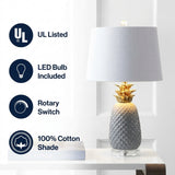 Pineapple 23" Ceramic LED Table Lamp Gray/Gold – ICONS