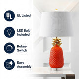 Pineapple 23" Ceramic LED Table Lamp Orange/Gold – ICONS