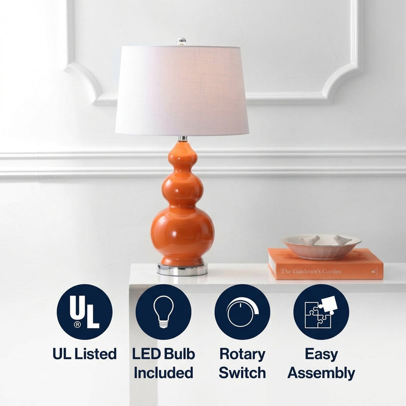 Bowen 27.5" Ceramic LED Table Lamp Coral – ICONS