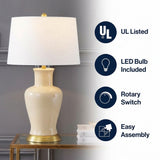 Julian 29" Ceramic LED Table Lamp Almond – ICONS