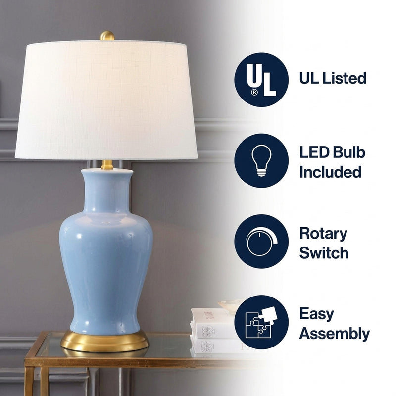 Julian 29" Ceramic LED Table Lamp Blue – ICONS