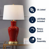 Julian 29" Ceramic LED Table Lamp Red – ICONS