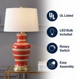 Julian 29" Ceramic LED Table Lamp Red/Beige – ICONS
