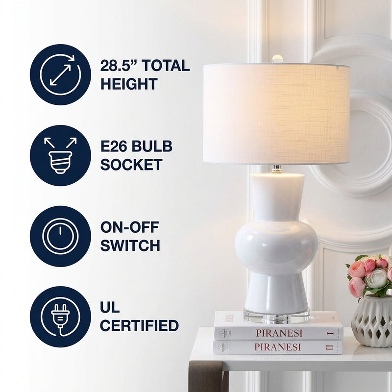Julia 28.5" Ceramic LED Table Lamp White – ICONS