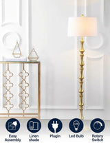 Jaxon 62.5" Metal LED Floor Lamp Gold Painting – ICONS