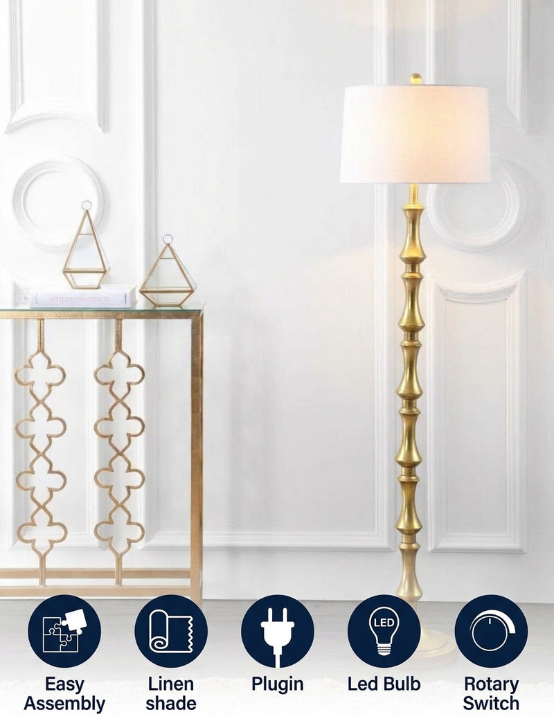 Jaxon 62.5" Metal LED Floor Lamp Gold Painting – ICONS