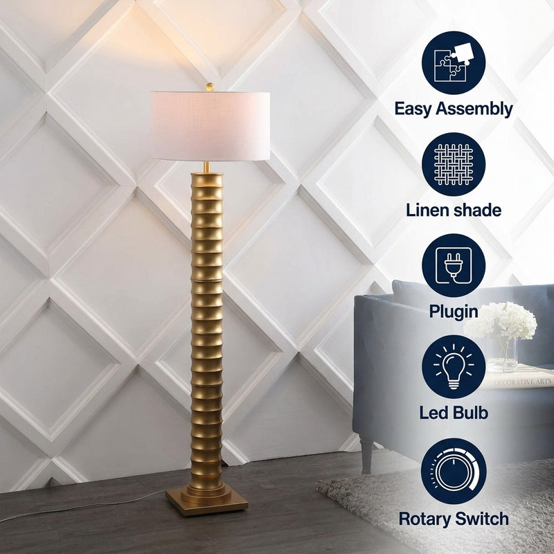 Serena 63" Metal LED Floor Lamp Gold Painting – ICONS