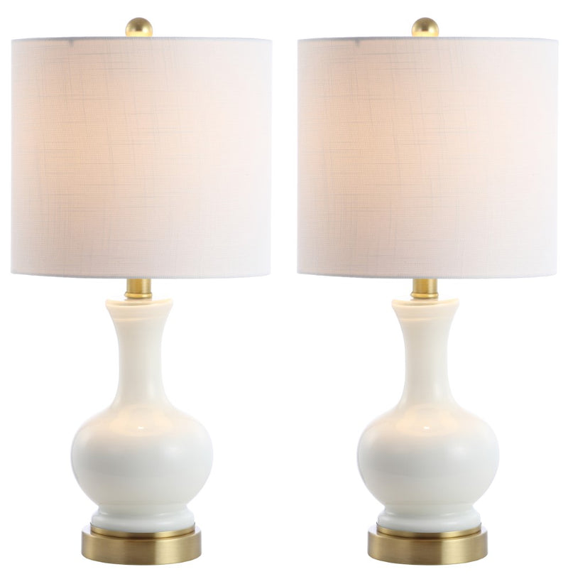 Cox 22" Glass/Metal LED Table Lamp - JONATHAN Y