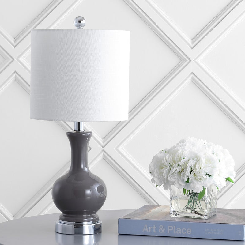 Cox 22" Glass/Metal LED Table Lamp - JONATHAN Y
