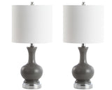 Cox 22" Glass/Metal LED Table Lamp - JONATHAN Y
