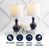 Cox 22" Glass/Metal LED Table Lamp Set 2 Navy (Set of 2) – ICONS