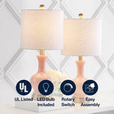 Cox 22" Glass/Metal LED Table Lamp Set 2 Light Coral (Set of 2) – ICONS