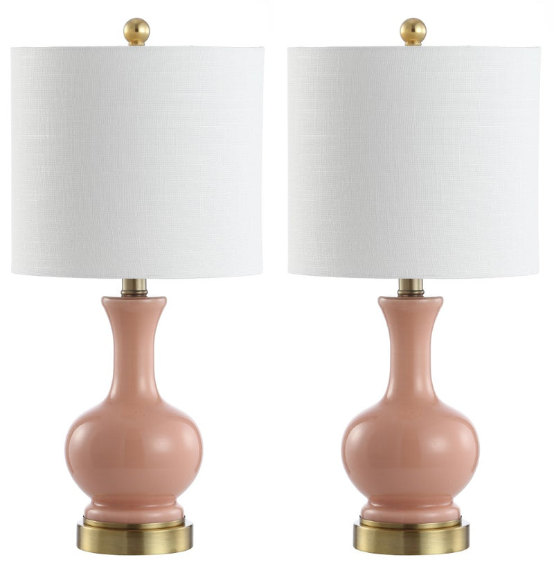 Cox 22" Glass/Metal LED Table Lamp - JONATHAN Y