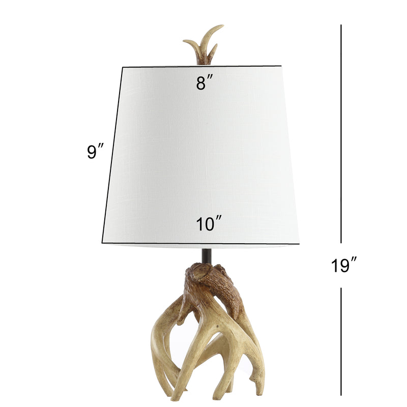 Vermont 19" Antler Resin LED Table Lamp - JONATHAN Y
