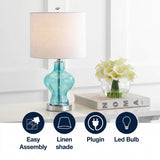 Mer 20.5" Glass/Metal LED Table Lamp Aqua – ICONS