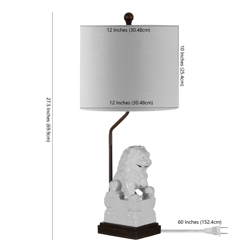 Guardian Lion 27.5" Ceramic Classic Modern LED Table Lamp - JONATHAN Y