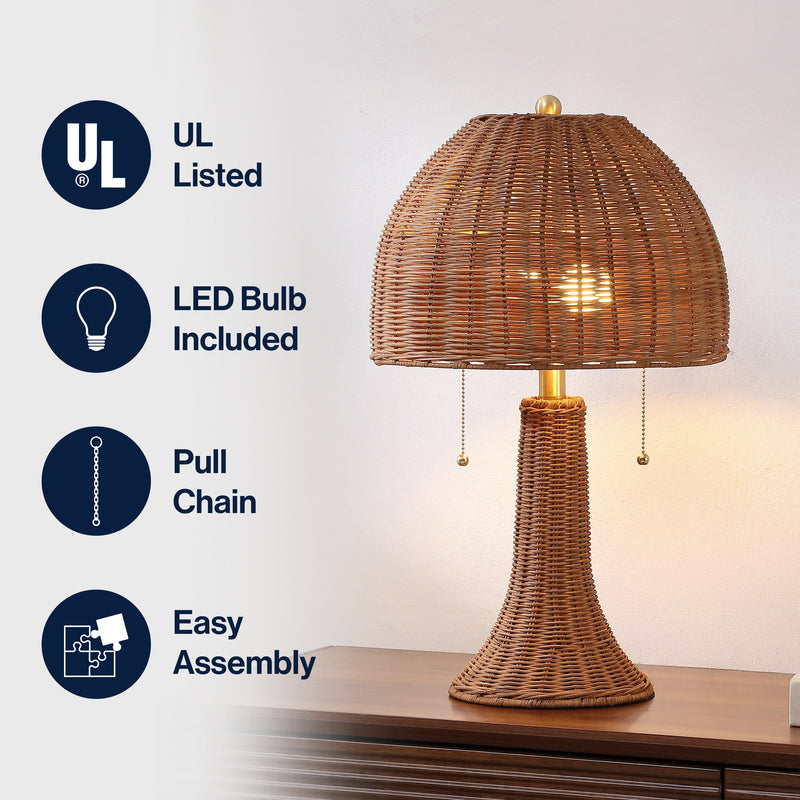 Joanie 22"  Bohemian Rustic Iron LED Table Lamp