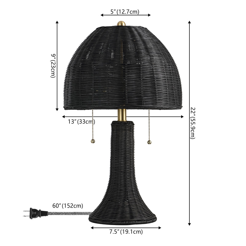 Joanie 22"  Bohemian Rustic Iron LED Table Lamp