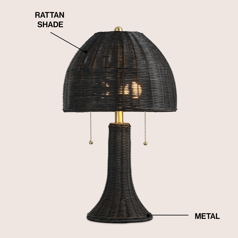 Joanie 22"  Bohemian Rustic Iron LED Table Lamp