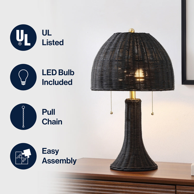Joanie 22"  Bohemian Rustic Iron LED Table Lamp