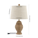 Margie Wicker 20.5"  Bohemian Rustic Iron LED Table Lamp - JONATHAN Y