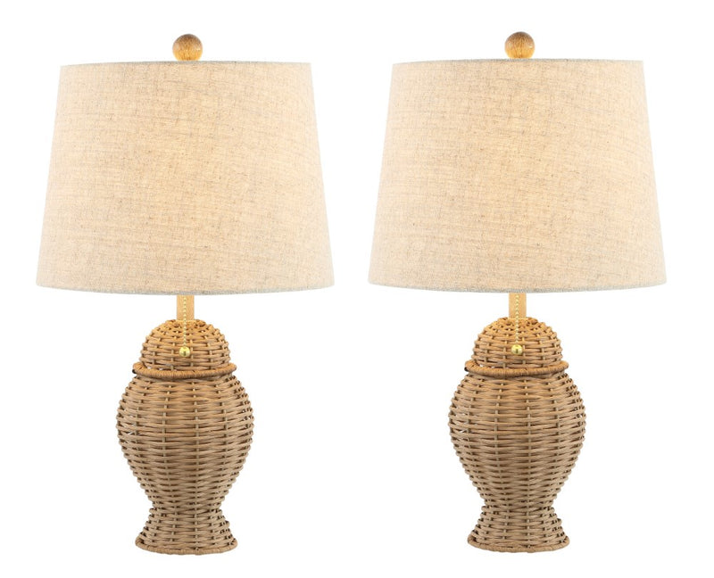 Margie Wicker 20.5"  Bohemian Rustic Iron LED Table Lamp - JONATHAN Y