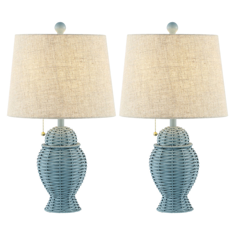 Margie Wicker 20.5"  Bohemian Rustic Iron LED Table Lamp - JONATHAN Y