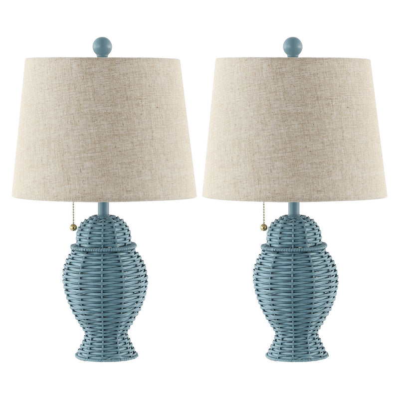 Margie Wicker 20.5"  Bohemian Rustic Iron LED Table Lamp - JONATHAN Y