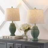 Margie Wicker 20.5"  Bohemian Rustic Iron LED Table Lamp - JONATHAN Y