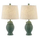 Margie Wicker 20.5"  Bohemian Rustic Iron LED Table Lamp - JONATHAN Y