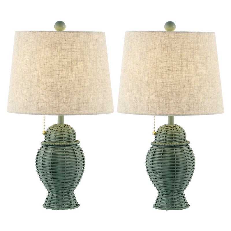 Margie Wicker 20.5"  Bohemian Rustic Iron LED Table Lamp - JONATHAN Y