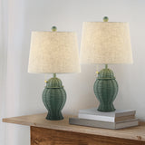 Margie Wicker 20.5"  Bohemian Rustic Iron LED Table Lamp - JONATHAN Y