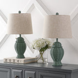 Margie Wicker 20.5"  Bohemian Rustic Iron LED Table Lamp - JONATHAN Y