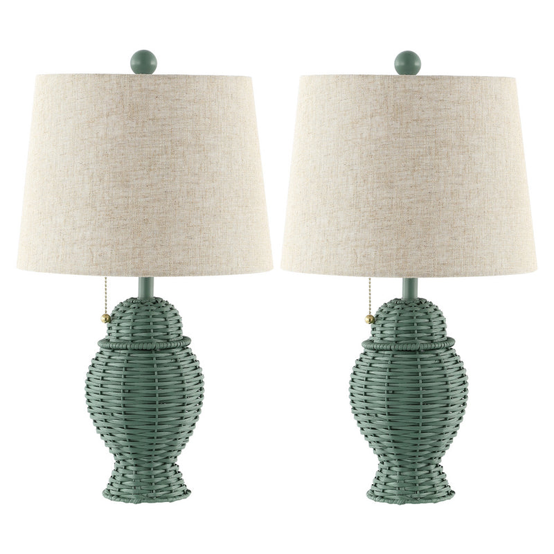 Margie Wicker 20.5"  Bohemian Rustic Iron LED Table Lamp - JONATHAN Y