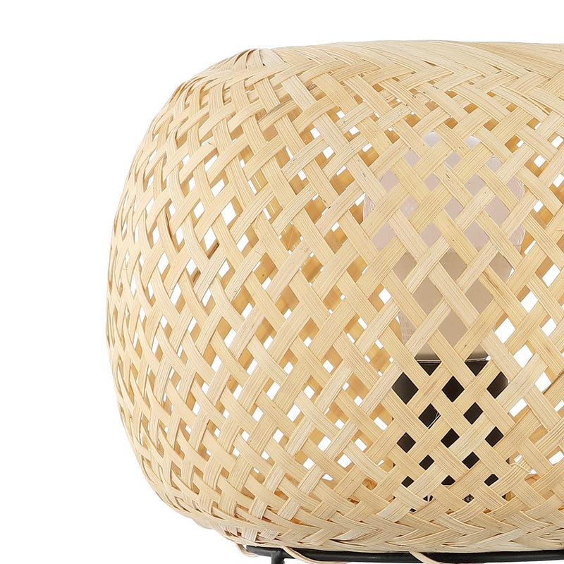 Palma 10.75" Bohemian Rustic Iron/Rattan LED Mini Table Lamp with Smart Bulb - JONATHAN Y