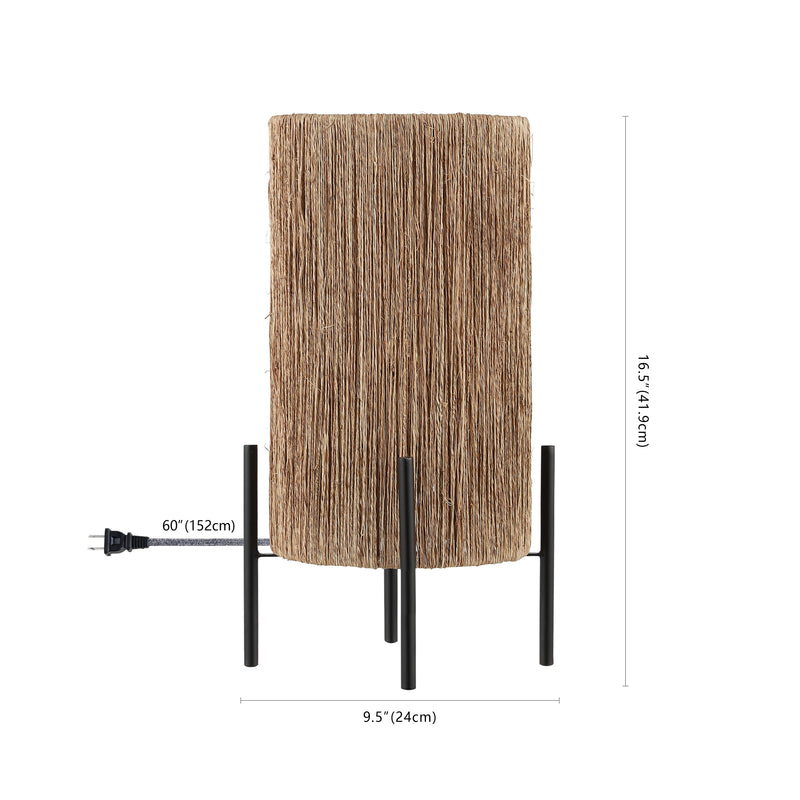 Kai 16.5" Coastal Minimalist Rattan LED Table Lamp - JONATHAN Y