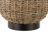 Chakrii 25" Rustic Bohemian Iron/Rattan LED Table Lamp with Pull-Chain - JONATHAN Y
