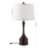 Cooper 26" Classic French Country Iron LED Table Lamp with USB Charging Port - JONATHAN Y