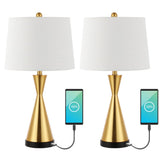 Colton 26" Classic French Country Iron LED Table Lamp with USB Charging Port - JONATHAN Y