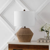 Alma 21.75" Coastal Rustic Iron/Rope LED Table Lamp - JONATHAN Y