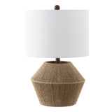 Alma 21.75" Coastal Rustic Iron/Rope LED Table Lamp - JONATHAN Y